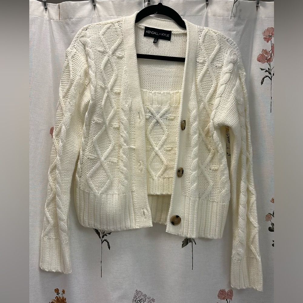 Kendall & Kylie Knit Sweater Tank + Cardigan Set